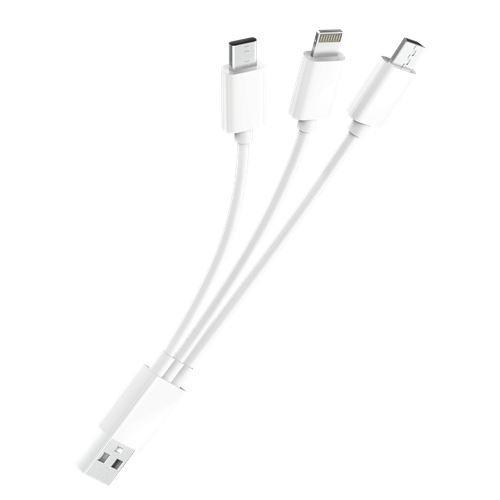 Кабель USB 2.0 - 3 в 1, microUSB/lightning/typeC, OLMIO, купить недорого