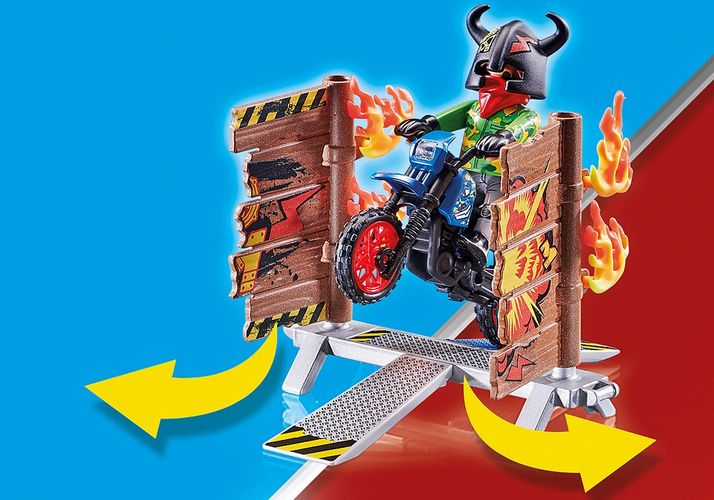 Игровой набор Playmobil - Stunt Show мотокросс с огненной стеной, в Узбекистане