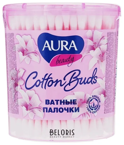 AURA BEAUTY Ватные палочки стакан