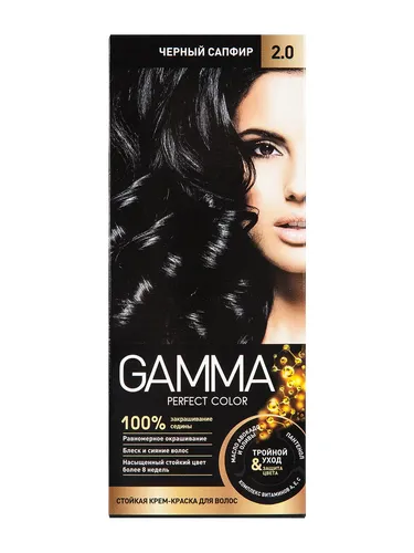 Краска д.вол."GAMMA PERFECT COLOR" тон 2.0 Черный сапфир