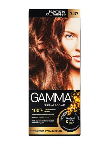 Краска д.вол."GAMMA PERFECT COLOR" тон 7.37 Золот.-каштановый