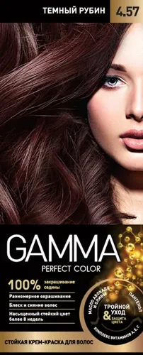 Sochlar uchun bo'yoq "GAMMA PERFECT COLOR" ton 4.57 to'q yoqut