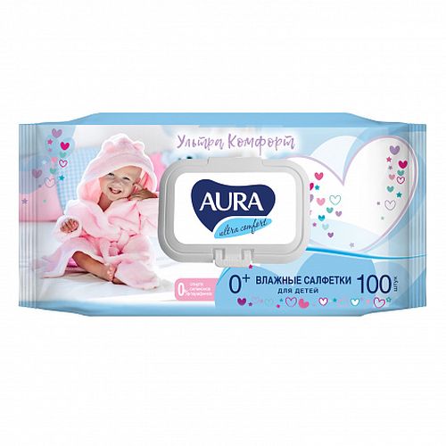 AURA ULTRA COMFORT Влажные салфетки детские 0+ big-pack