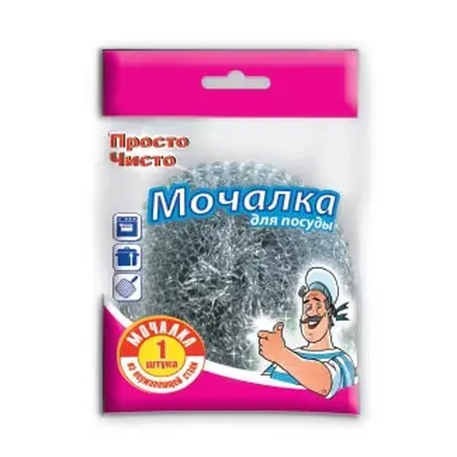 ПРОСТО ЧИСТО Мочалка из нерж.стали MAXI, 1 шт., 