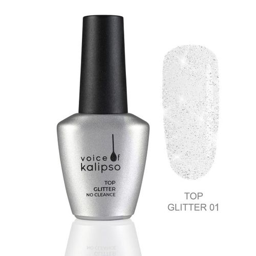 Top Glitter No Cleanse 01- Yopishqoq qatlamsiz ustki qatlam glitter bilan