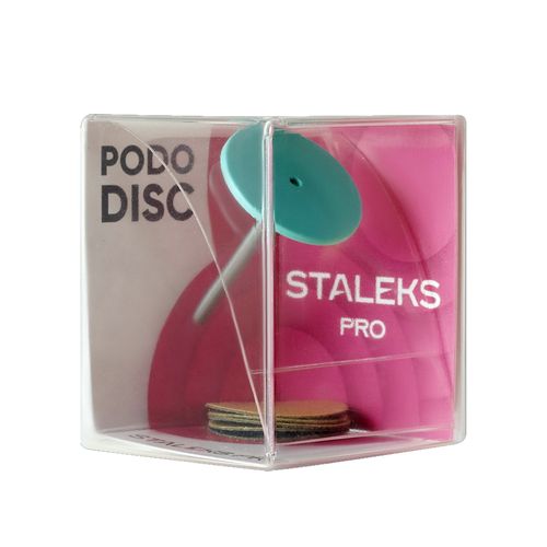 Диск педикюрный пластиковый PODODISC Staleks PRO М в комплекте с сменным файлом 180 грит 5 шт (20 мм)