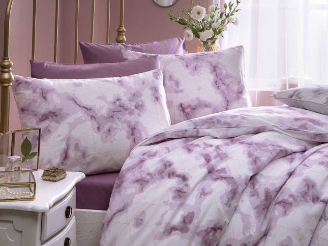 Пододеяльник из хлопка Fancy Marble, розовый