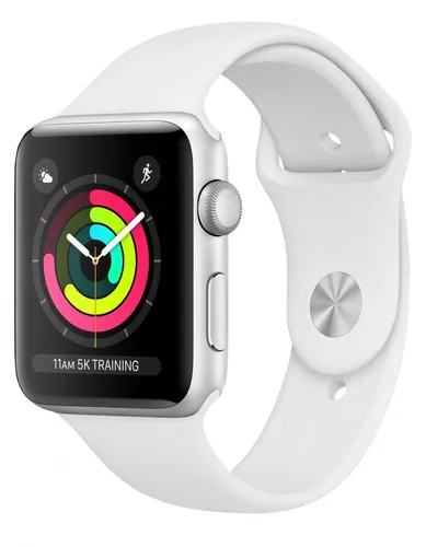 Apple Watch Series 3 42mm Silver Aluminum Case with White Sport Band