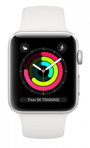 Apple Watch Series 3 42mm Silver Aluminum Case with White Sport Band, купить недорого