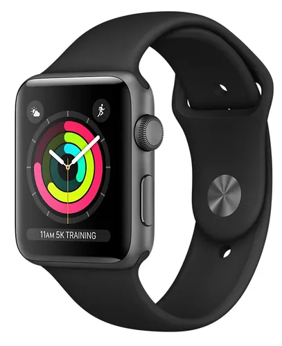 Apple Watch Series 3 38mm Space Gray Aluminum Case with Black Sport Band