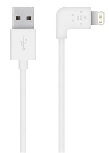 Kabel BELKIN MIXIT Lightning to USB (2.4A) To'g'ri burchak, Oq