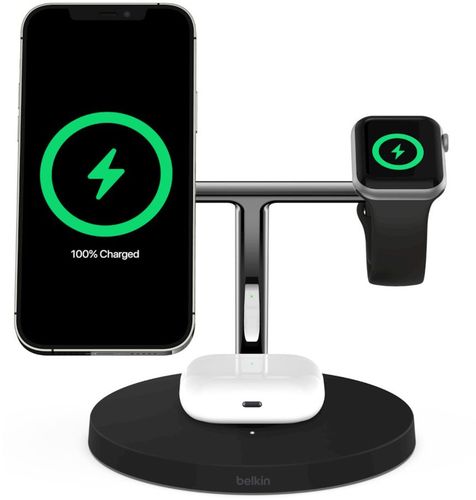 Беспроводное ЗУ Belkin MagSafe 3-in-1 Wireless Charger Black, купить недорого