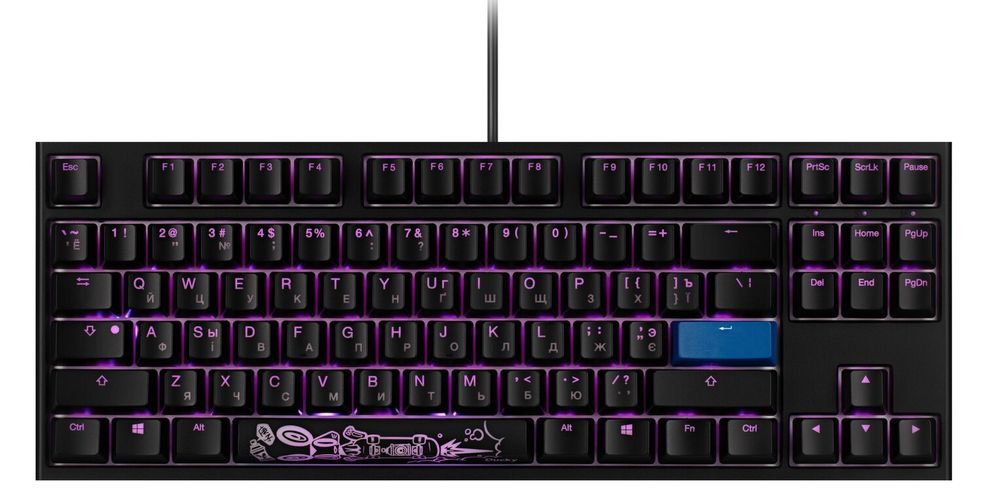 O'yin klaviaturasi Ducky One 2 TKL Cherry Red Black-White