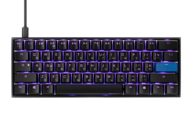 O'yin klaviaturasi Ducky Mecha Mini Cherry Blue Aluminium Black case