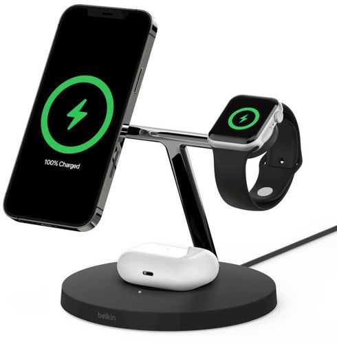 Simsiz zaryadchik Belkin MagSafe 3-in-1 Wireless Charger Black