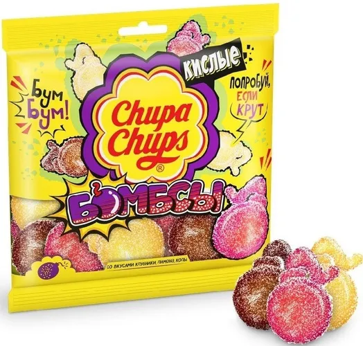 Жевательный мармелад Chupa Chups Кислые бомбсы 120г х 1 шт