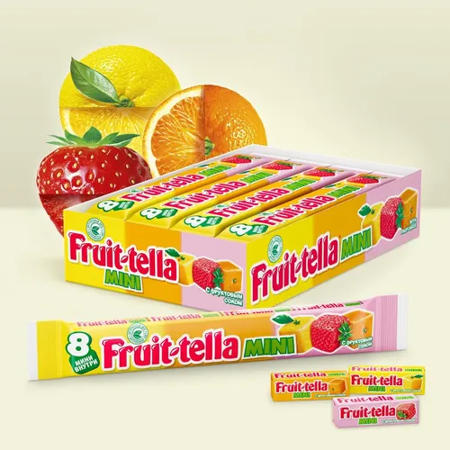 Жевательная конфета Fruit-tella мини мультипак 88г х 16 шт