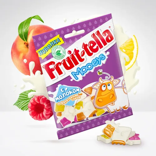 Chaynaladigan marmelad Fruit-tella Sutli korovkalar 65g