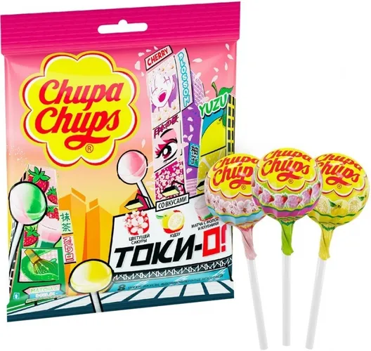 Карамель на палочке Chupa Chups Токи-О! пакет 96г х 8 шт, купить недорого