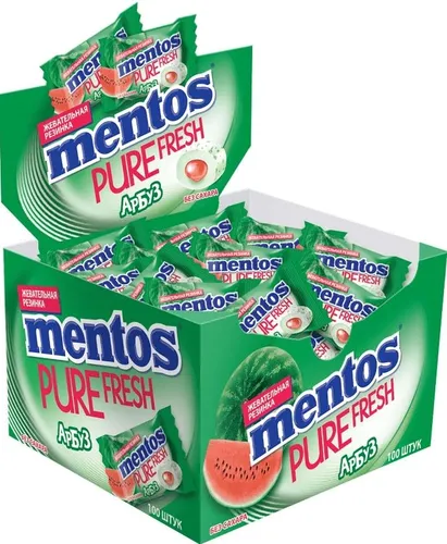 Жевательная резинка Mentos, арбуз, 2г х 100 шт