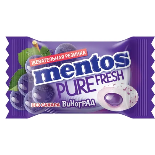 Жевательная резинка Mentos Pure Fresh Виноград 2г х 100 шт, купить недорого