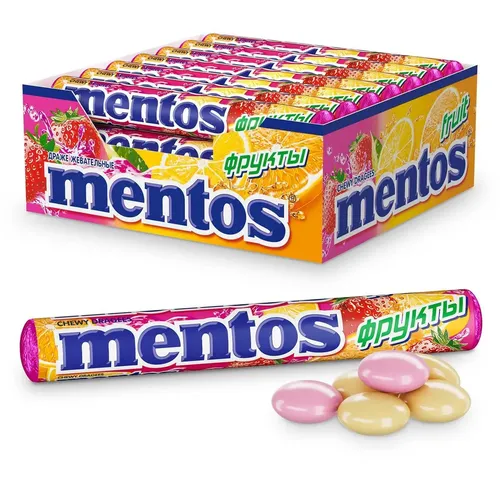 Chaynaladigan draje Mentos Mevalar, 37g/21 ta