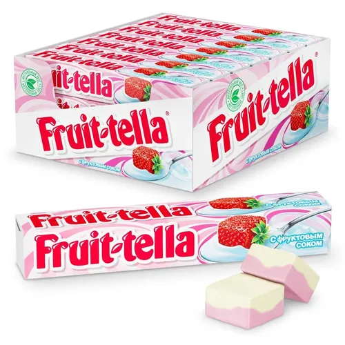 Chaynaladigan konfetlar Fruittella qulupnayli yogurt, 41g/21 ta dona