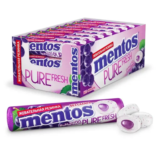 Chaynaladigan rezinka Mentos Pure Fresh uzum 15.5 g