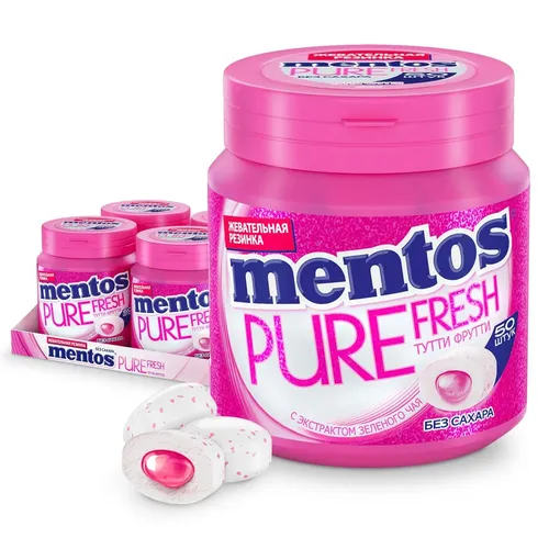 Жевательная резинка Mentos Pure Fresh Тутти-Фрутти 100г х 1 шт, купить недорого