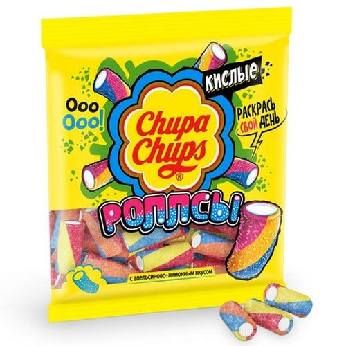 Жевательный мармелад Chupa Chups кислые роллсы 150 гр х 1 шт