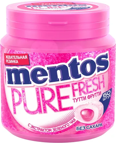 Жевательная резинка Mentos Pure Fresh Тутти-Фрутти 100г х 1 шт, купить недорого