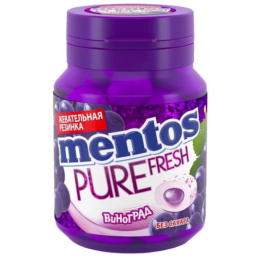 Жевательная резинка Mentos Pure Fresh Виноград 54г х 1 шт, купить недорого