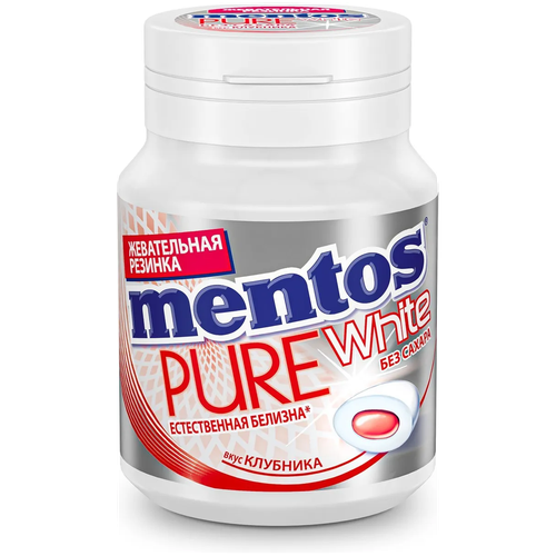 Жевательная резинка Mentos Pure White Клубника 54г х 1 шт, купить недорого