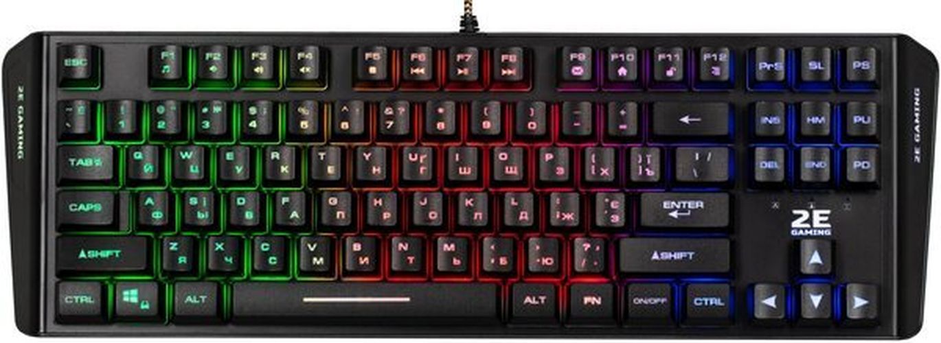 O'yin klaviaturasi 2E GAMING KG355 LED 87key USB Black Ukr (2E-KG355UBK)