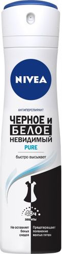 Cпрей-Для женщин Nivea "PURE" Невидимая защита Для черного и белого