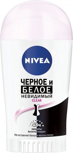 Nivea Deo Cтик-Для женщин "CLEAR" Невидимая защита Для черного и белого