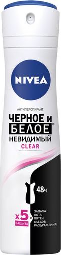 Cпрей-для женщин Nivea "CLEAR" Невидимая защита Для черного и белого