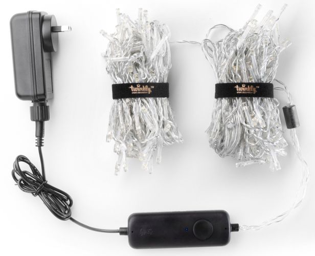 Smart LED Гирлянда Twinkly Icicle AWW 190, BT+WiFi, Gen II, IP44 кабель прозрачный (TWI190GOP-TEU), фото