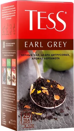 Черный чай TESS Earl Grey, 100 гр, фото