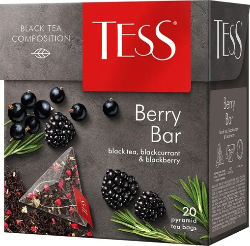 Черный чай TESS Berry Bar pyramide, купить недорого