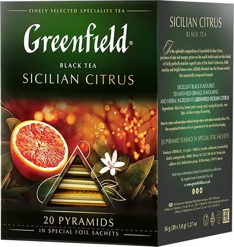 Greenfield black tea SICILIAN CITRUS, купить недорого