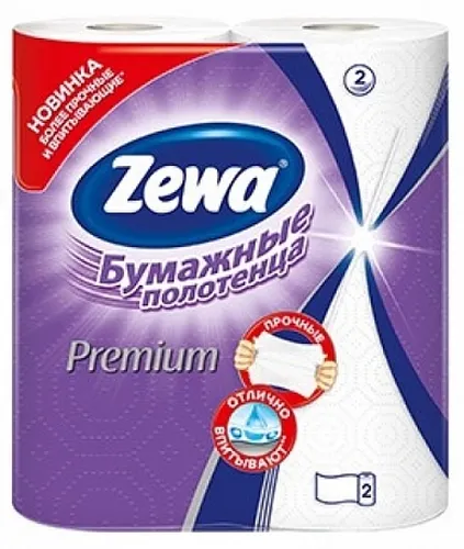 Бумажные полотенца Zewa Premium 2 слоя, 2 рулона