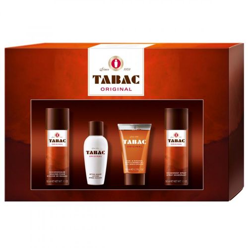 To'plam TABAC ORIGINAL (Soqol olish uchun ko'pik 50ml,Soqol olingandan keyin losyon 50 ml, Dush geli 50 ml, dezodorant sprey 50ml, )