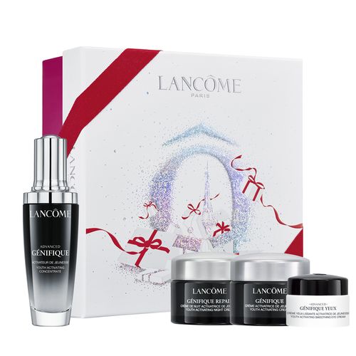 GENIFIQUE to'plami (serum 50ml + kunduz kremi 15ml + tungi krem ​​15ml + ko'z kremi 5ml)