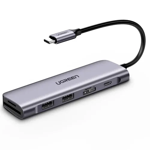 USB konsentrator 6 in 1 UGREEN (hub), HDMI, 2 x USB 30, SD/TF, PD (70411)