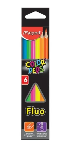 Карандаши цветныеные Maped (6 цветов Color''PepsFluo)