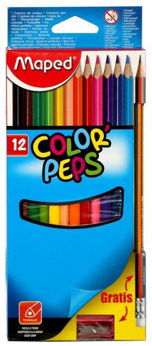 Карандаши цветные Maped (12цветов+Vivo+Black Peps)
