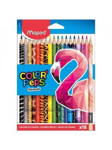 Карандаши цветные Maped Animals pencils 18 цветовет ов