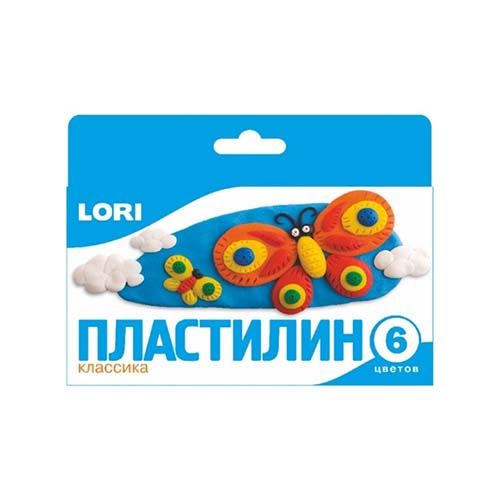 Пластилин Lori "Классика" 6 цветов 20 гр с европодвесом