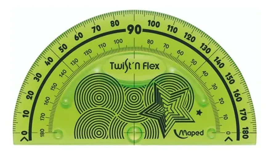 Линейка "Maped"(10см,Protractor Twist''n Flex), Green